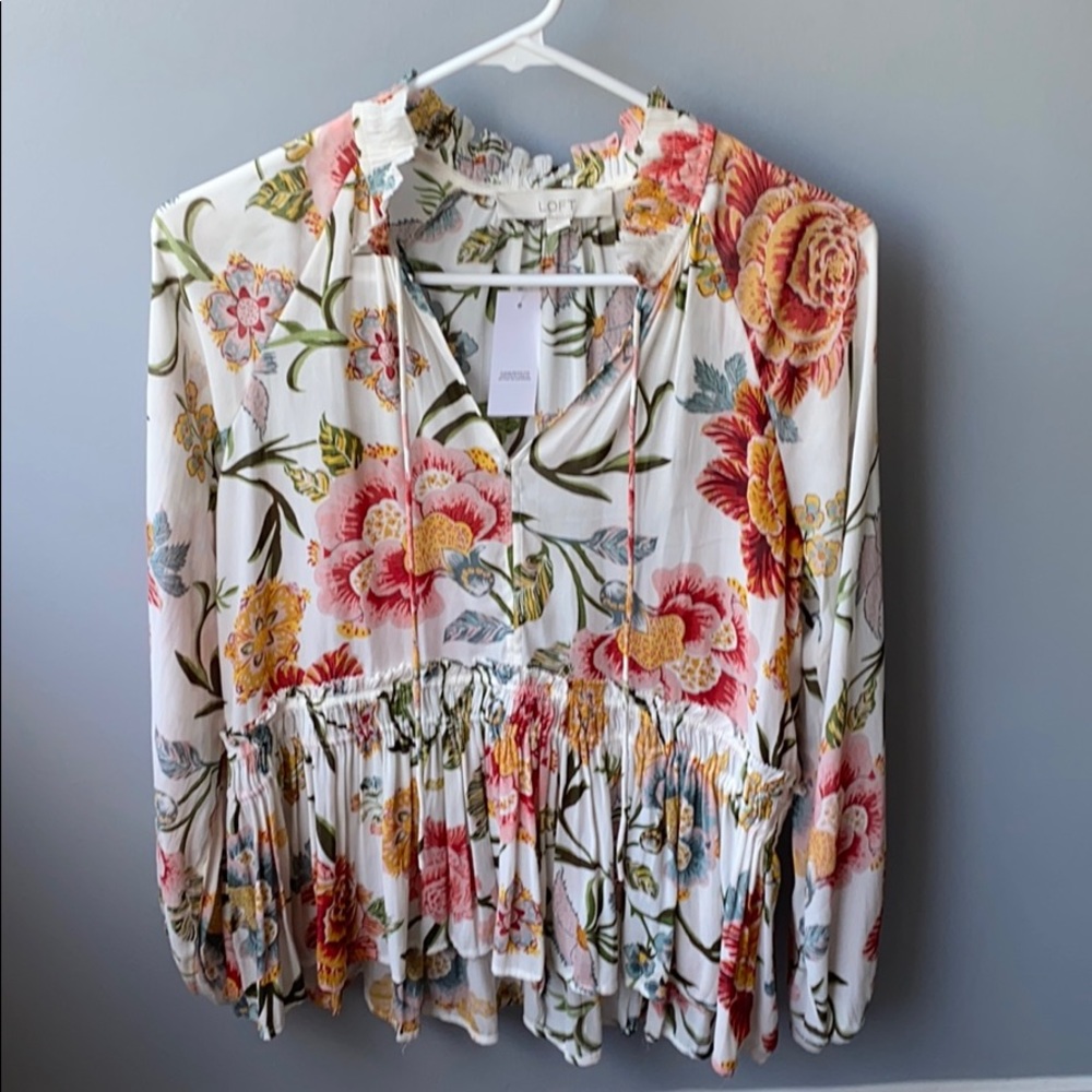 Loft long sleeve floral top